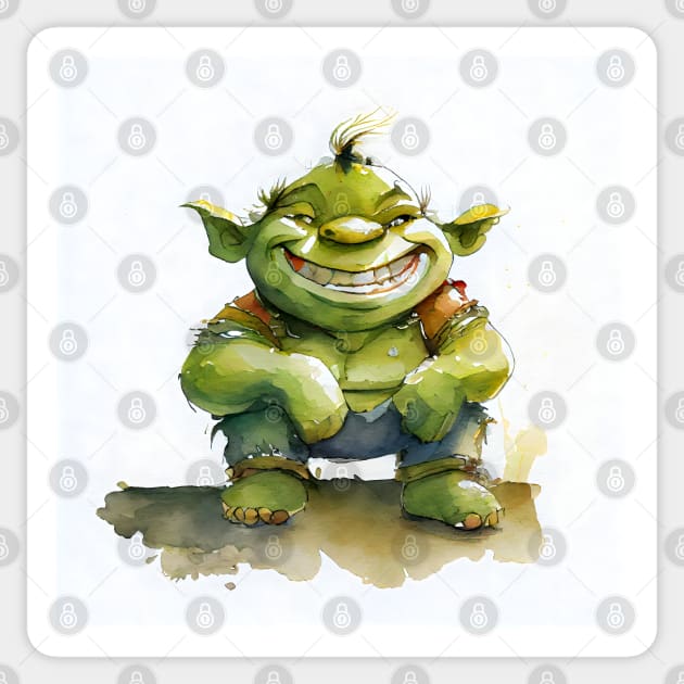 Cute Watercolor Ogre Sticker by artsyindc